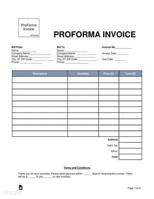 形式發票（Proforma Invoice, PI）