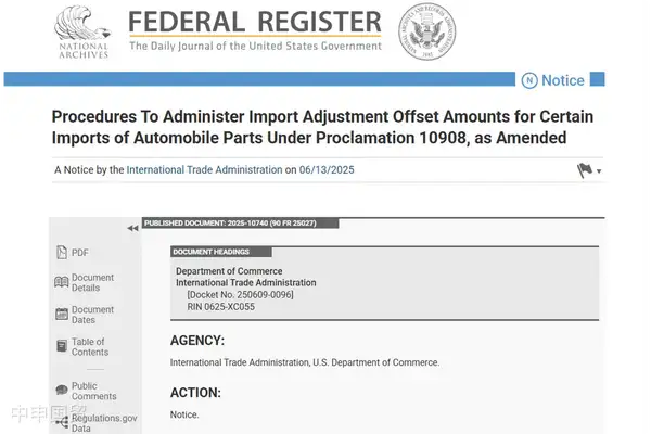  Automobile Parts Under Proclamation 10908